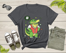 Load image into Gallery viewer, Cute Funky Hipster Alligator Crocodile Animal for Men Women T-Shirt Alligator Lover Gift T Shirt for Men Women Kids Boys Girls Tshirt