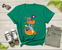 Load image into Gallery viewer, Cute Funky Hipster Space Dragon with Headset and Eye Glasses T-Shirt Dragon Lover Gift T Shirt for Men Women Kids Boys Girls Graphic Tshirt