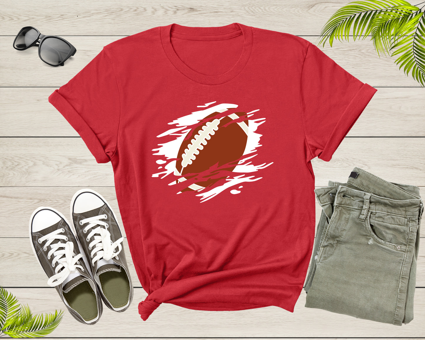 Cool Football Ball Silhouette Football Sports Team Games T-Shirt American Football Lover Gift T Shirt for Men Women Kids Boys Girls