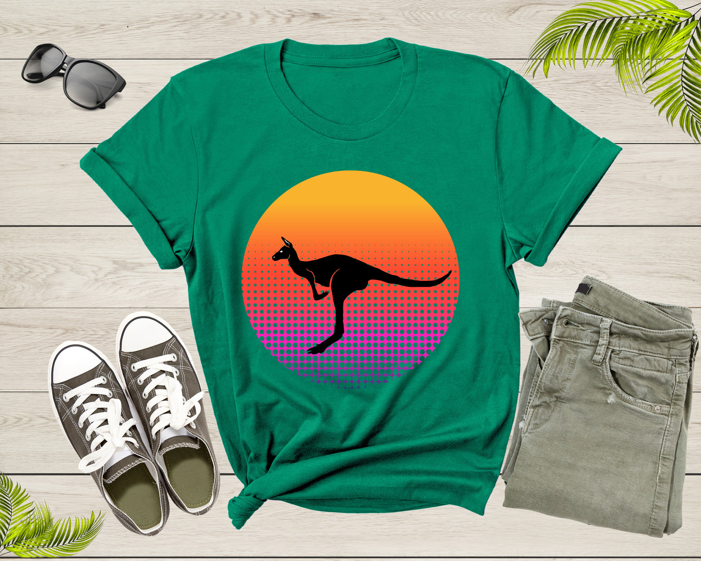 Cute Kangaroo Animal Silhouette at Sunset for Men Women Kids T-Shirt Kangaroo Lover Gift T Shirt for Men Women Kids Boys Girls Tshirt