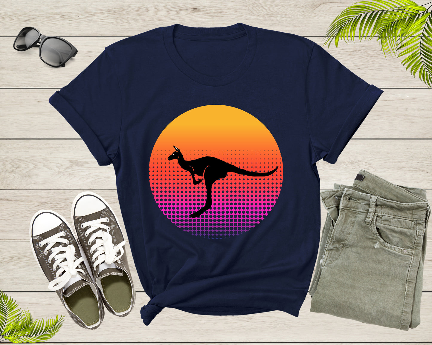 Cute Kangaroo Animal Silhouette at Sunset for Men Women Kids T-Shirt Kangaroo Lover Gift T Shirt for Men Women Kids Boys Girls Tshirt