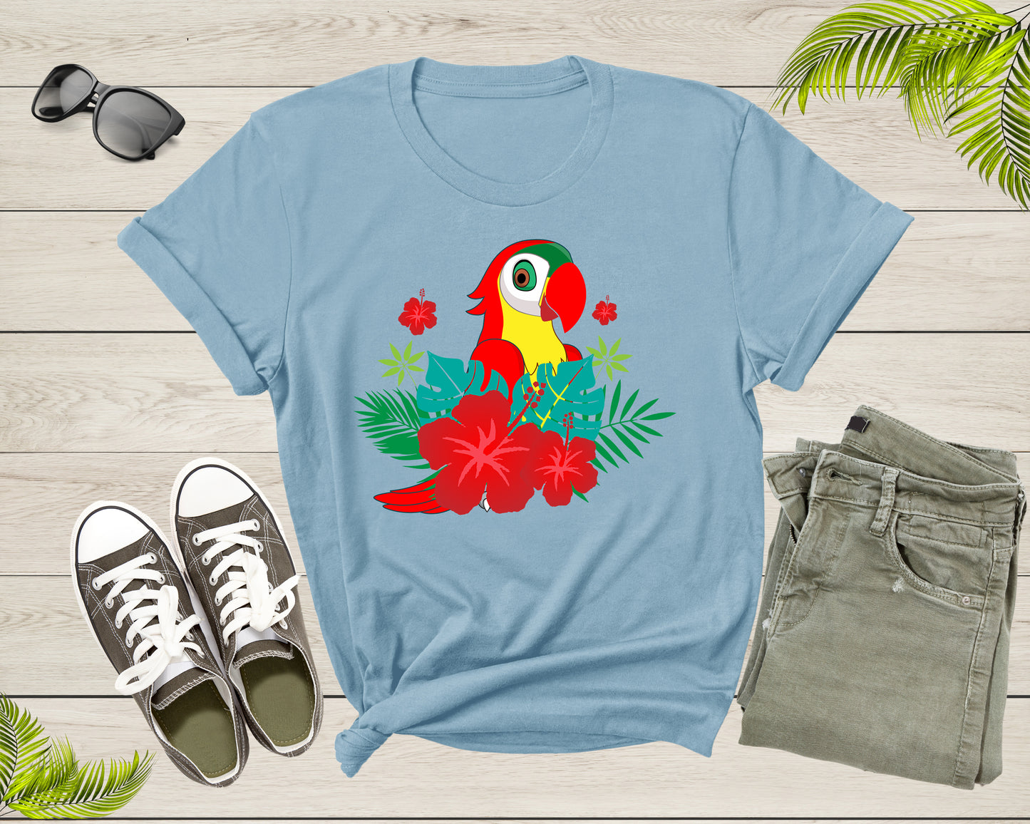 Cute Red Parrot Bird Lover Gift Women Men Boys Girls Kids T-Shirt Parrot Bird Lover Gift Tropical Cute Parrot Cockatoo Owner Animal Lover