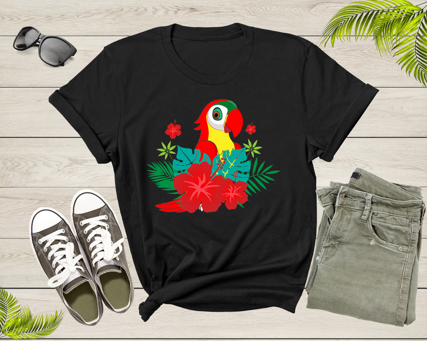 Cute Red Parrot Bird Lover Gift Women Men Boys Girls Kids T-Shirt Parrot Bird Lover Gift Tropical Cute Parrot Cockatoo Owner Animal Lover