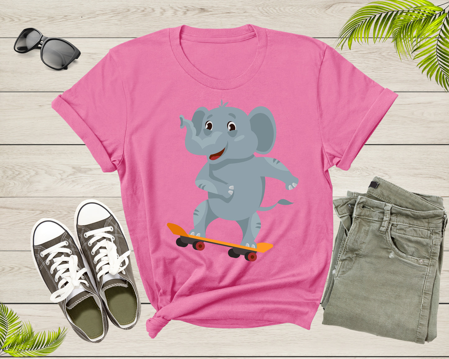 Cute Skateboarding Big Elephant Animal for Men Women Boys Girls T-Shirt Men Skateboarder Elephant Lover Gift T Shirt Graphic Tshirt