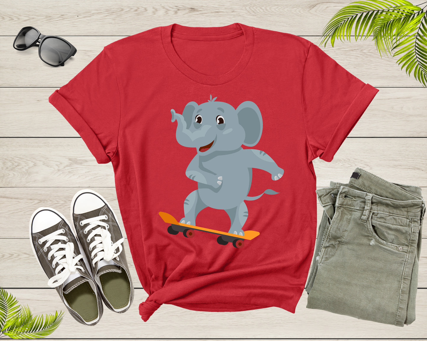 Cute Skateboarding Big Elephant Animal for Men Women Boys Girls T-Shirt Men Skateboarder Elephant Lover Gift T Shirt Graphic Tshirt