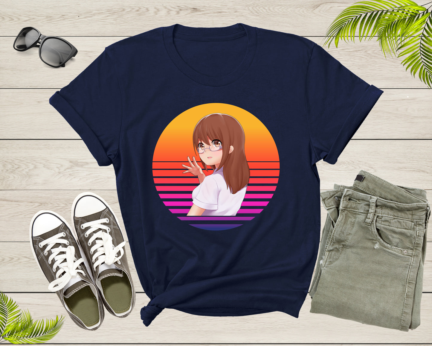 Beautiful Japanese Retro Anime Girl Manga Design T-shirt For Men Women Cute Anime Shirt For Kids Teens Boys Girls Teenager Anime Gift Tshirt