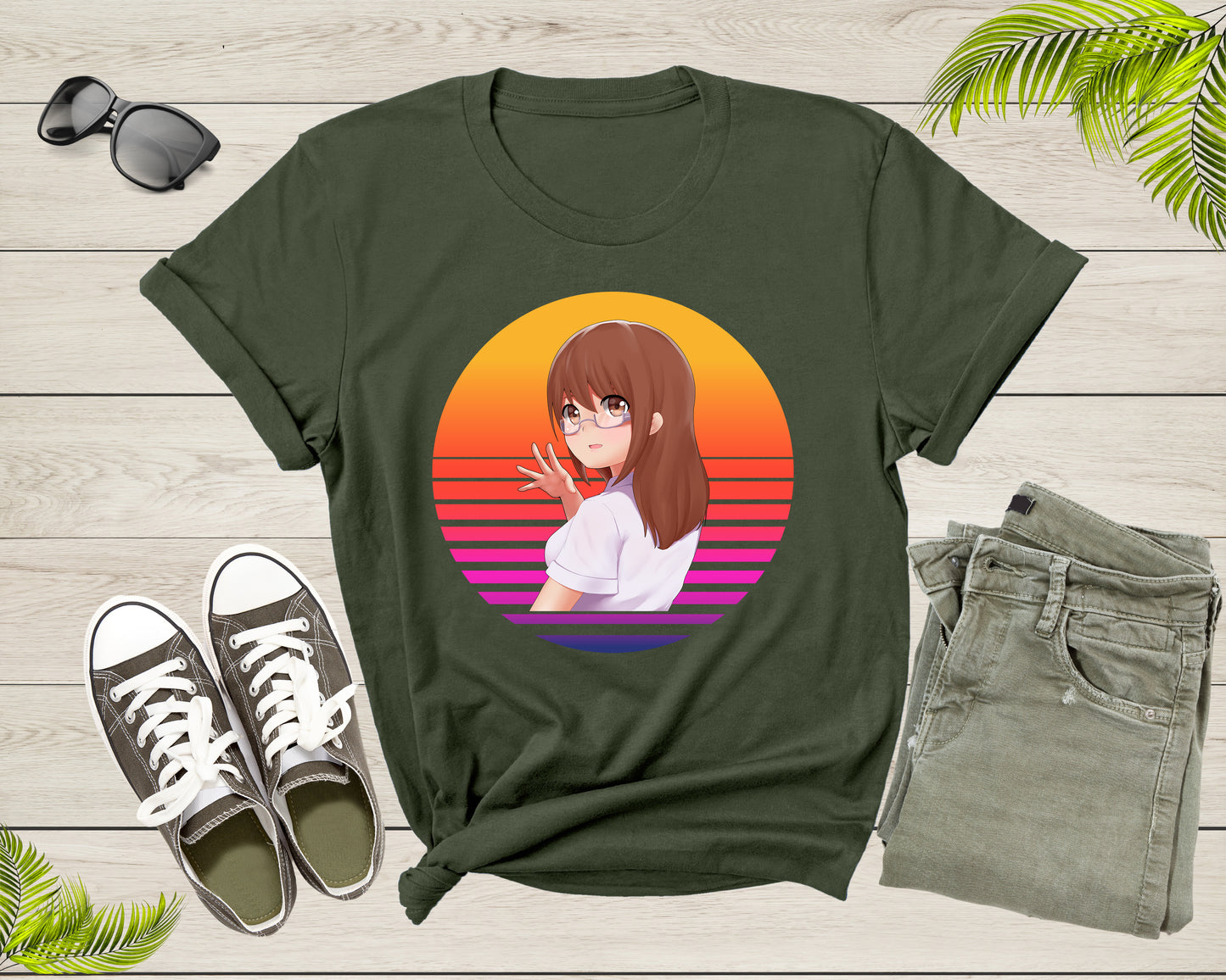 Beautiful Japanese Retro Anime Girl Manga Design T-shirt For Men Women Cute Anime Shirt For Kids Teens Boys Girls Teenager Anime Gift Tshirt