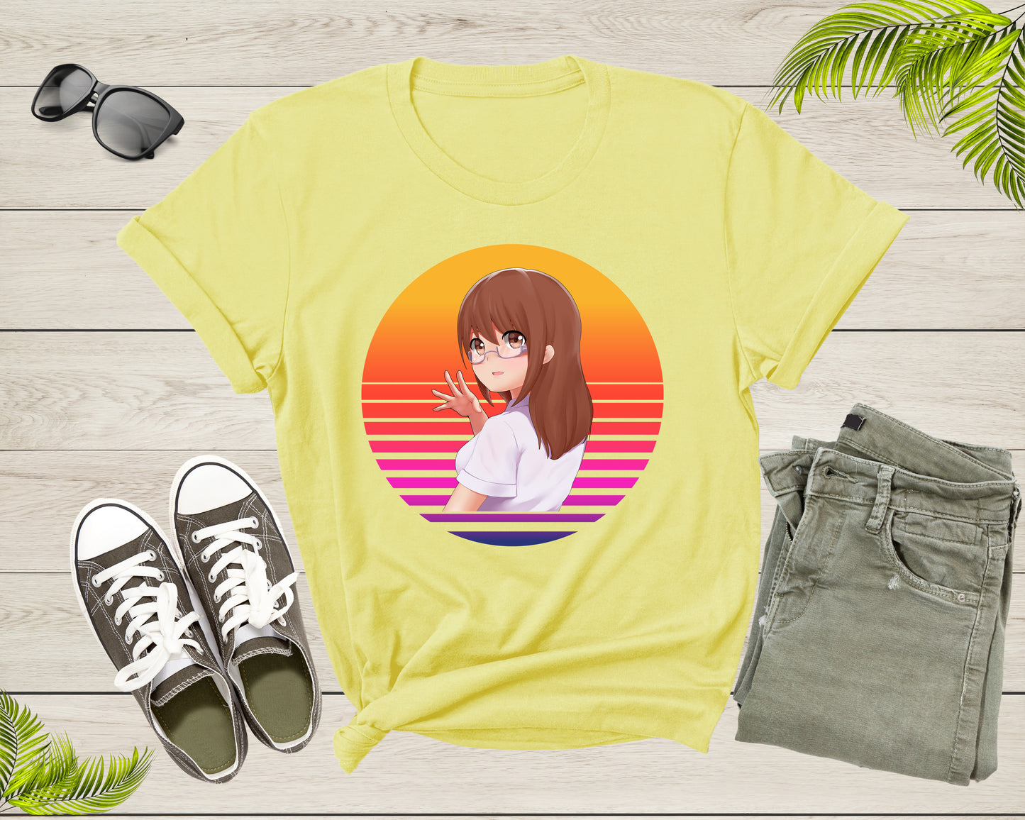 Beautiful Japanese Retro Anime Girl Manga Design T-shirt For Men Women Cute Anime Shirt For Kids Teens Boys Girls Teenager Anime Gift Tshirt