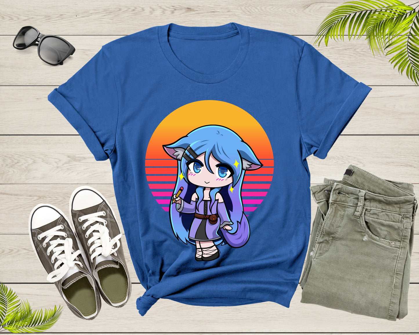 Beautiful Japanese Anime Girl Student Manga Holds Pencil T-shirt Anime Shirt For Men Women Kids Boys Girls Teen Anime Girl Gift Tshirt