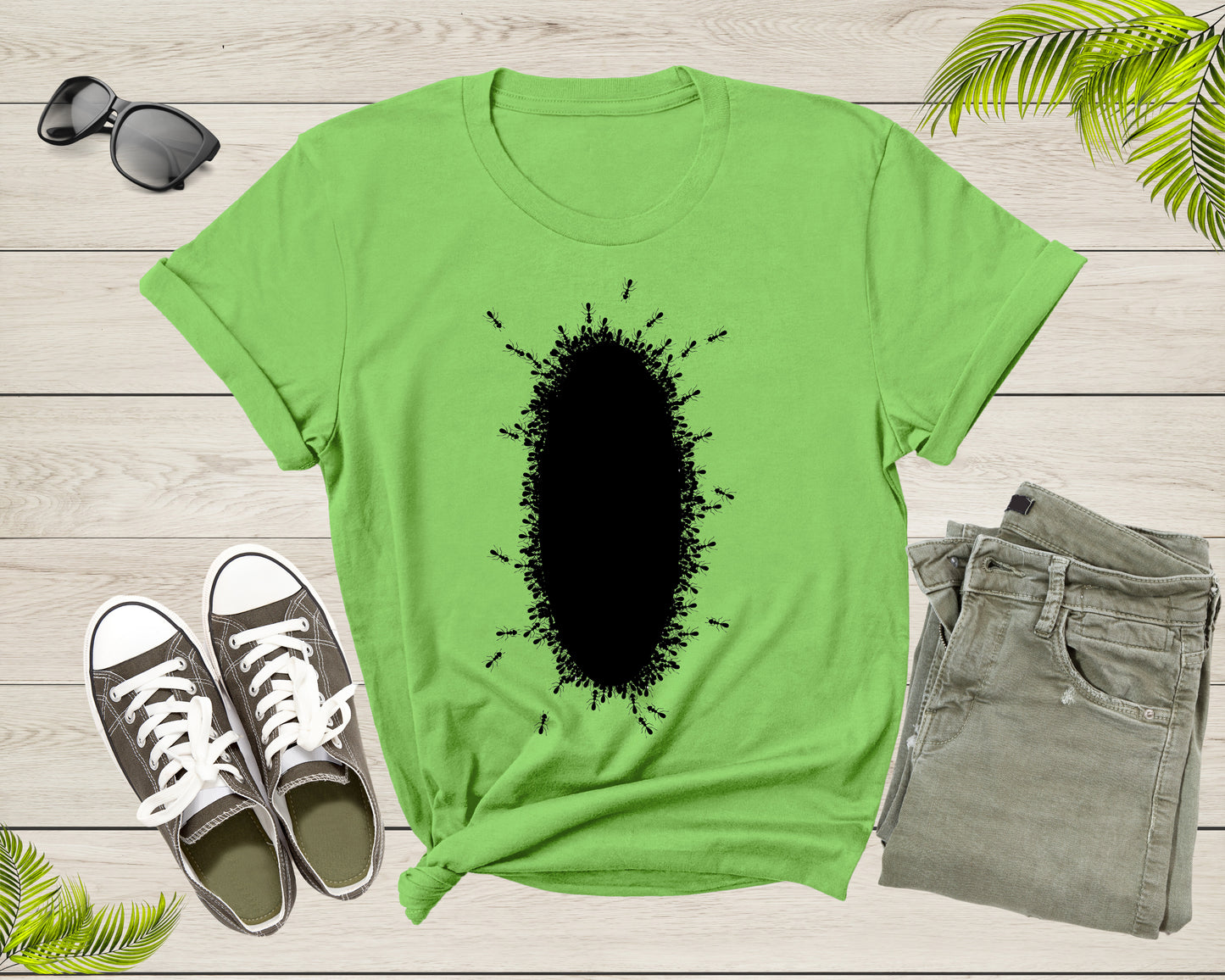 Black Ants Insects Forming Round Oval Fire Ant For Men Women T-shirt Ant Shirt For Men Women Kids Boys Girls Teens Ant Lover Gift Tshirt