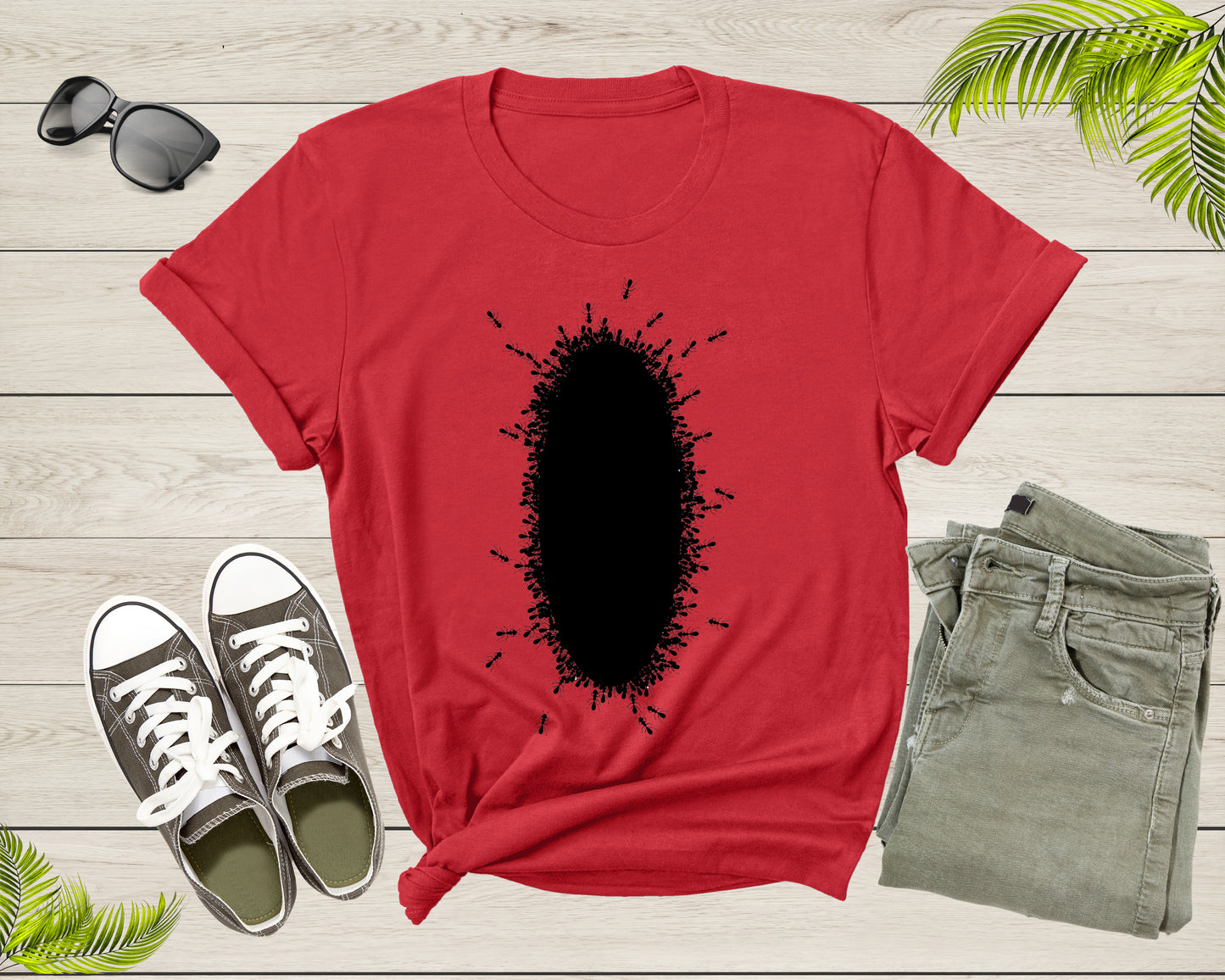 Black Ants Insects Forming Round Oval Fire Ant For Men Women T-shirt Ant Shirt For Men Women Kids Boys Girls Teens Ant Lover Gift Tshirt