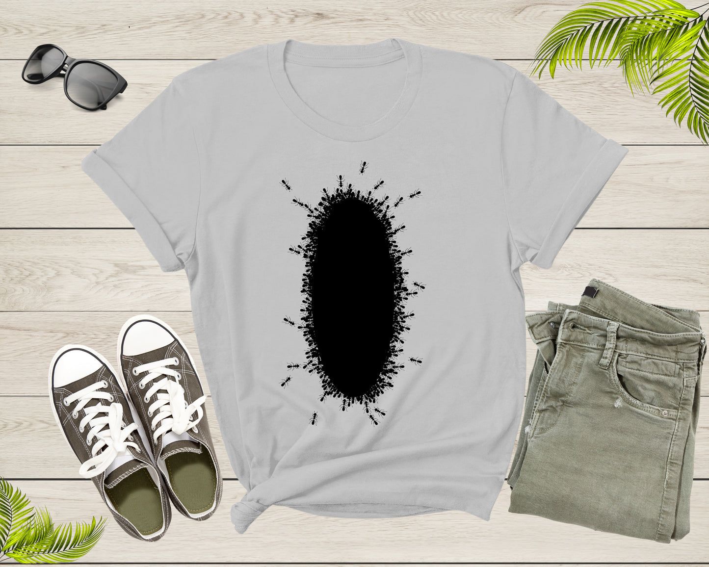 Black Ants Insects Forming Round Oval Fire Ant For Men Women T-shirt Ant Shirt For Men Women Kids Boys Girls Teens Ant Lover Gift Tshirt