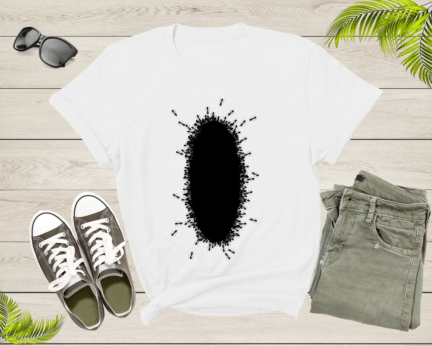 Black Ants Insects Forming Round Oval Fire Ant For Men Women T-shirt Ant Shirt For Men Women Kids Boys Girls Teens Ant Lover Gift Tshirt
