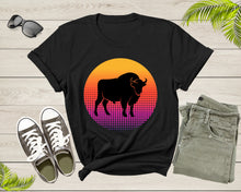 Load image into Gallery viewer, Cool Bull Cattle Animal Silhouette Farm Animal at Sunset T-Shirt Bull Shirt for Men Women Kids Boys Girls Teens Graphic Animal Gift Tshirt
