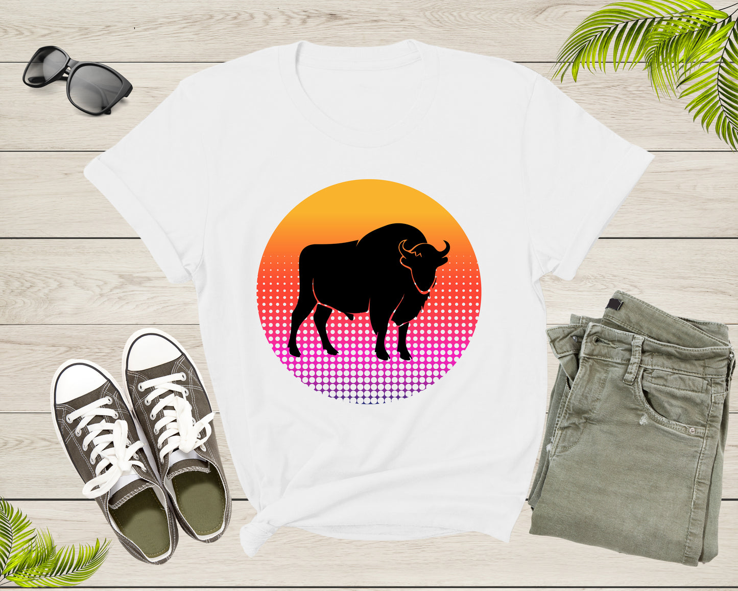 Cool Bull Cattle Animal Silhouette Farm Animal at Sunset T-Shirt Bull Shirt for Men Women Kids Boys Girls Teens Graphic Animal Gift Tshirt