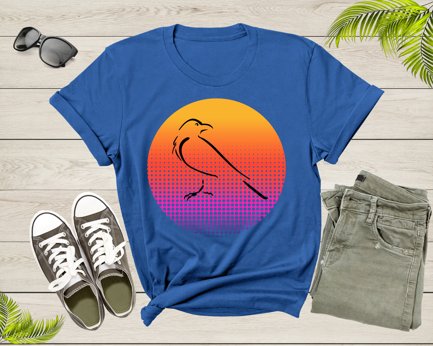 Black Crow Bird Silhouette At Sunset Wildlife Nature Animal T-shirt Crow Lover Gift Shirt For Men Women Kids Crow Themed Graphic Tshirt