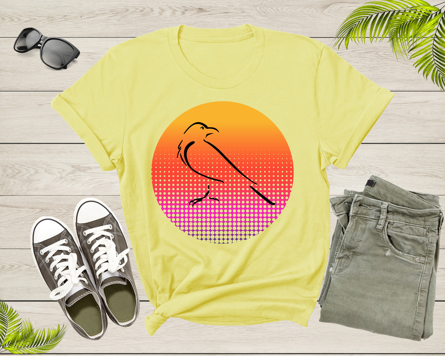 Black Crow Bird Silhouette At Sunset Wildlife Nature Animal T-shirt Crow Lover Gift Shirt For Men Women Kids Crow Themed Graphic Tshirt
