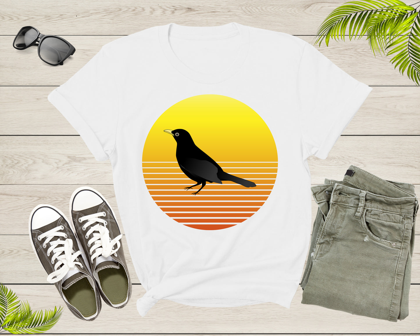 Black Crow Bird Silhouette At Sunset Wildlife Nature Animal T-shirt Crow Lover Gift Shirt For Men Women Kids Crow Themed Graphic Tshirt
