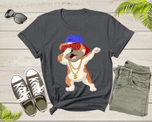 Load image into Gallery viewer, Cool Dabbing Dancing Dog Wearing Sunglasses Hat Necklace T-Shirt Dabbing Puppy Shirt for Men Women Kids Boys Girls Teens Graphic Gift Tshirt