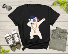 Load image into Gallery viewer, Cool Dabbing Dancing Polar Bear Wear Sunglasses Hat Necklace T-Shirt