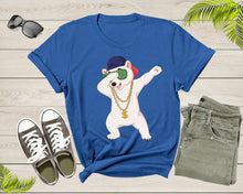 Load image into Gallery viewer, Cool Dabbing Dancing Polar Bear Wear Sunglasses Hat Necklace T-Shirt