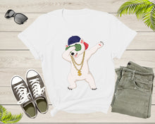Load image into Gallery viewer, Cool Dabbing Dancing Polar Bear Wear Sunglasses Hat Necklace T-Shirt
