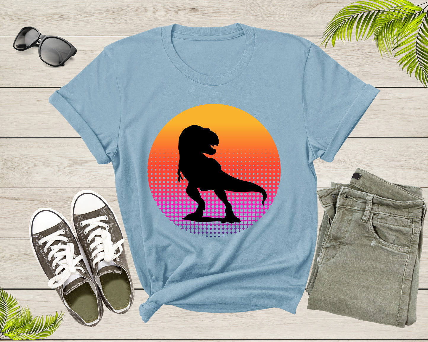 Cool Dinosaur T-Rex Animal Bird at Sunset for Men Women Kids T-Shirt Cute Dino Animal for Boys Girls T Shirt Trex Dinosaur Tshirt