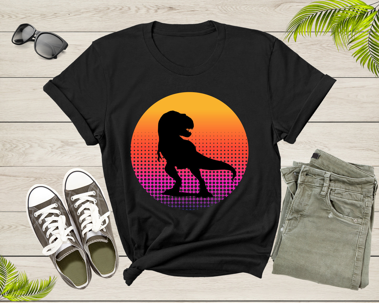 Cool Dinosaur T-Rex Animal Bird at Sunset for Men Women Kids T-Shirt Cute Dino Animal for Boys Girls T Shirt Trex Dinosaur Tshirt