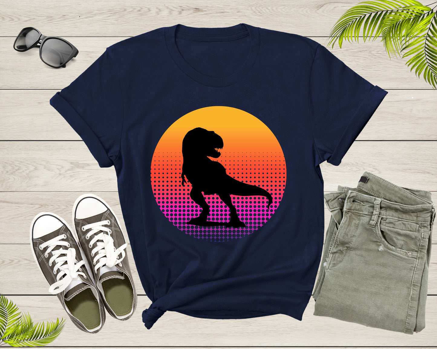 Cool Dinosaur T-Rex Animal Bird at Sunset for Men Women Kids T-Shirt Cute Dino Animal for Boys Girls T Shirt Trex Dinosaur Tshirt