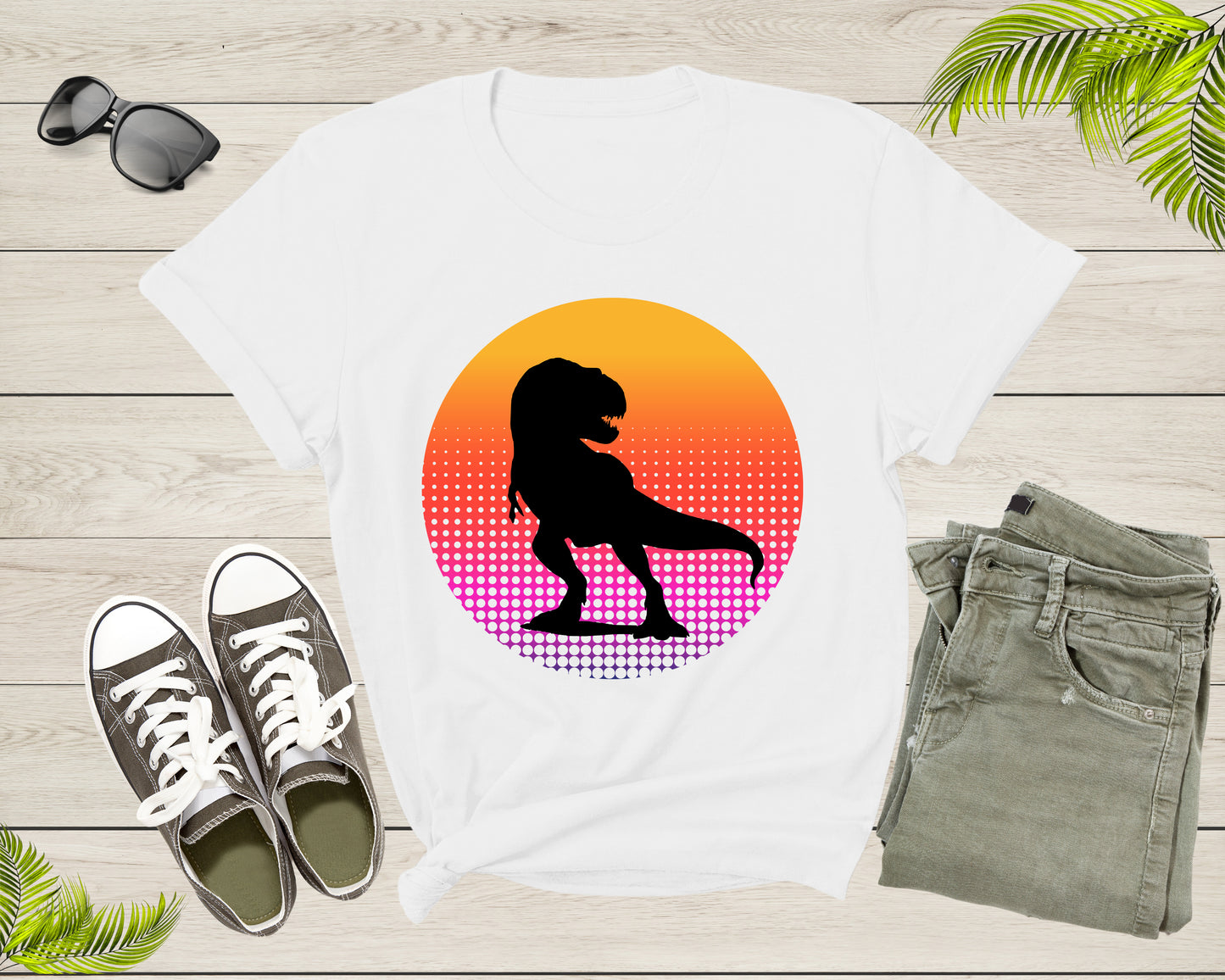 Cool Dinosaur T-Rex Animal Bird at Sunset for Men Women Kids T-Shirt Cute Dino Animal for Boys Girls T Shirt Trex Dinosaur Tshirt