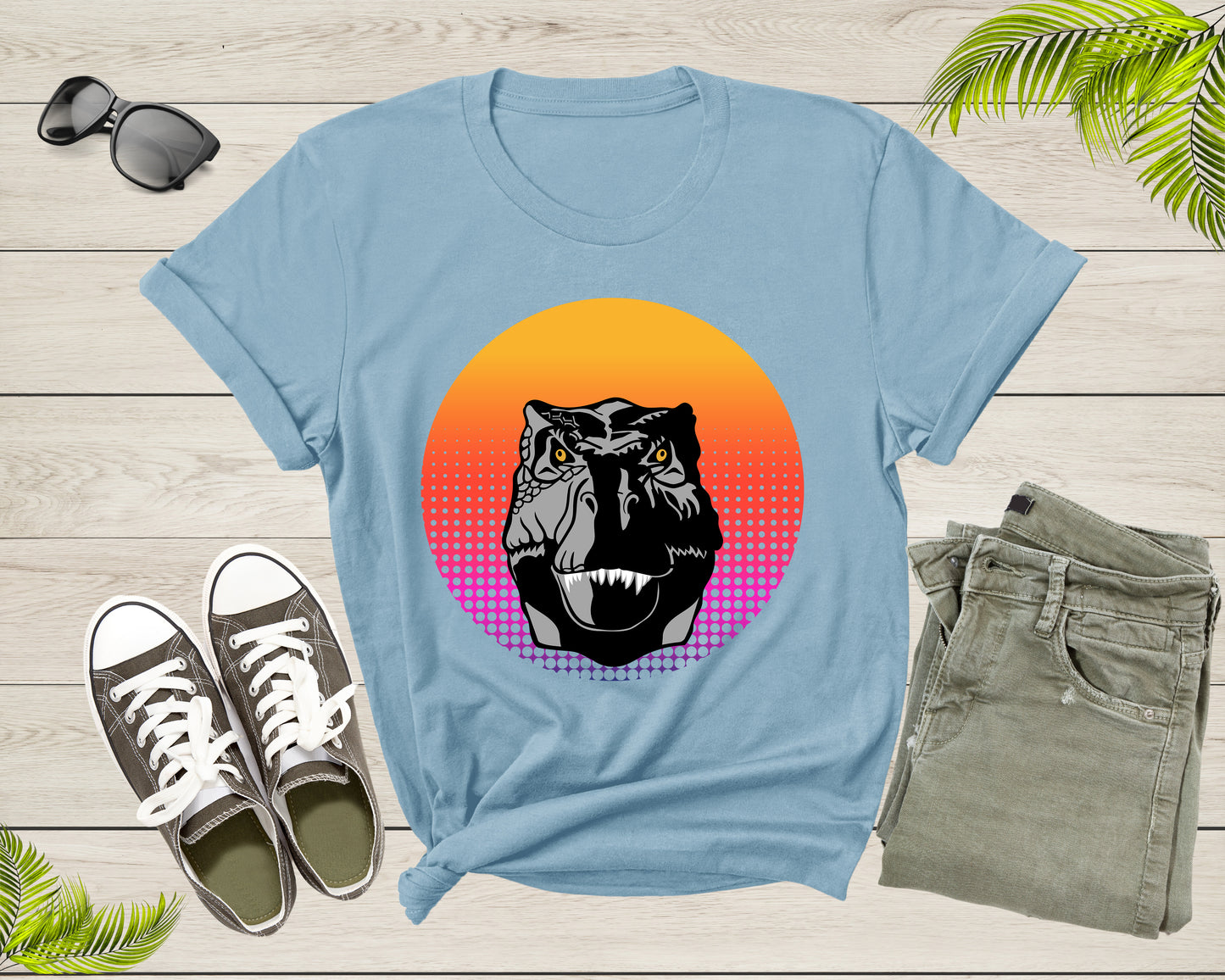 Cool Dinosaur T-Rex Animal Bird at Sunset for Men Women Kids T-Shirt Dino Dinosaur Animal T Shirt Cool Trex Dino Tshirt