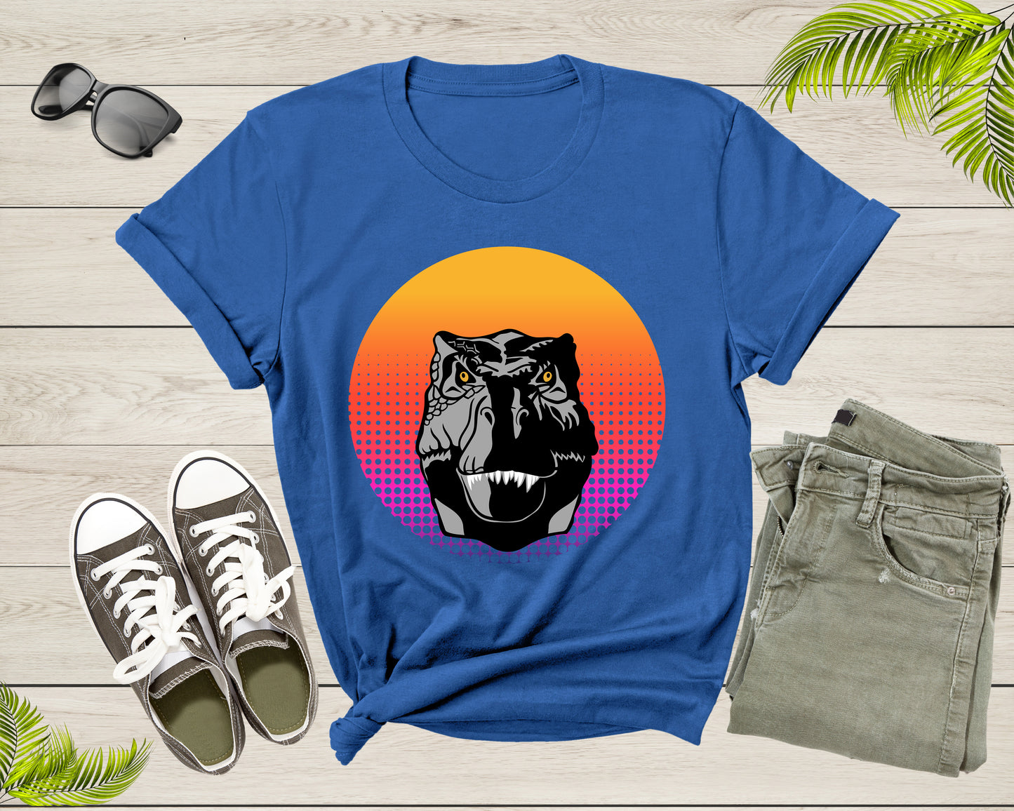 Cool Dinosaur T-Rex Animal Bird at Sunset for Men Women Kids T-Shirt Dino Dinosaur Animal T Shirt Cool Trex Dino Tshirt