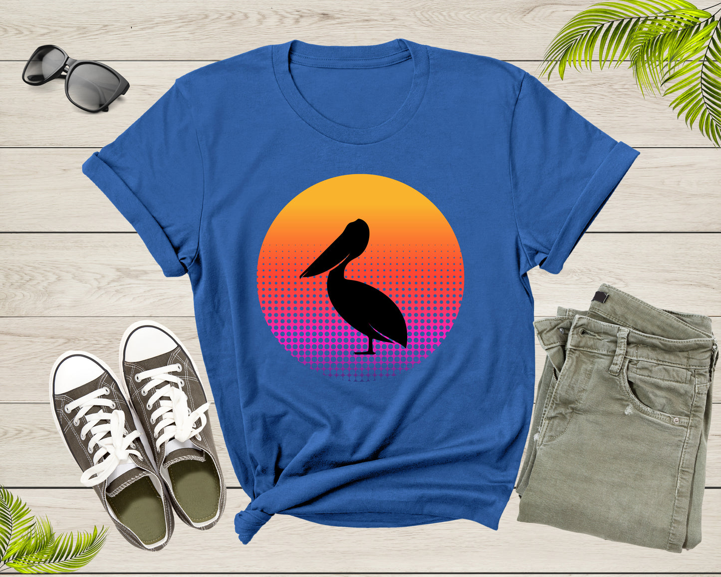 Cool Cute Pelican Bird Animal Sunset Nature For Men Women Kids T-shirt Vintage Retro Pelican Print Shirt Outfit Youth Graphic Design Tshirt