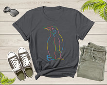 Load image into Gallery viewer, Colorful Emperor Penguin Bird Animal Standing Cool Profile T-shirt Penguin Shirt Penguin Lover Gift Animal Lover Shirt Emperor Penguin Shirt