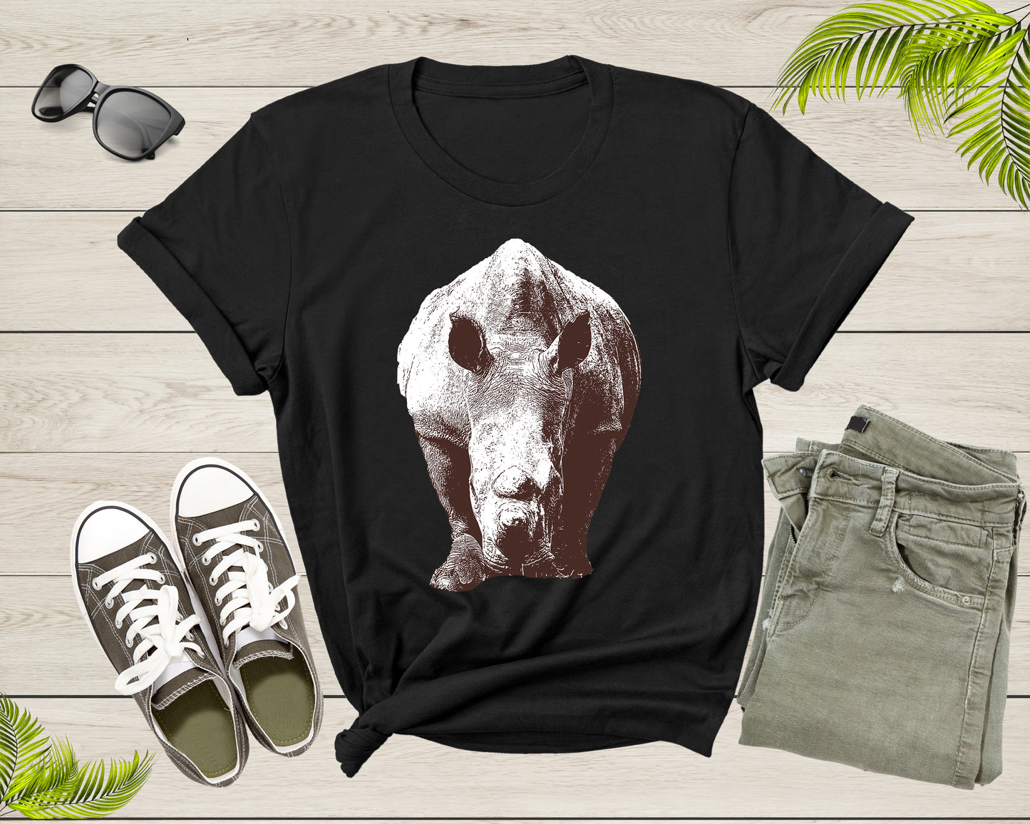 Cool Cute Walking Rhinoceros Hippopotamus Hippo Rhino Animal T-Shirt Rhino Shirt for Men Women Kids Boys Girls Teens Graphic Gift Tshirt