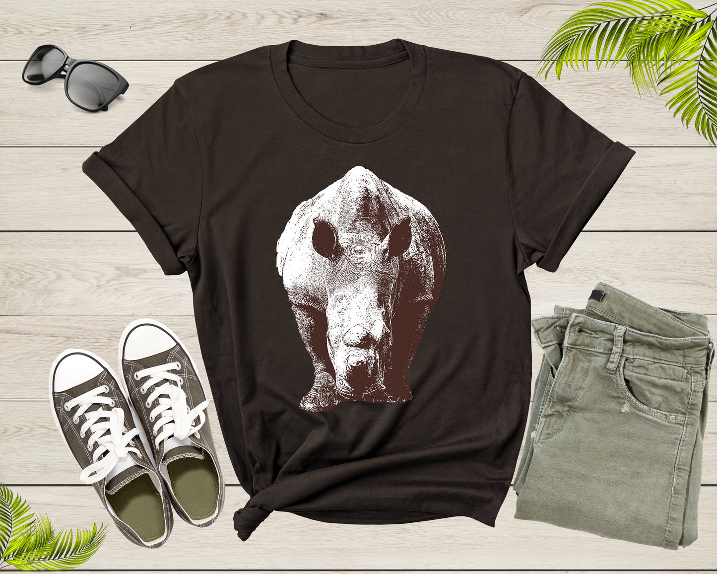 Cool Cute Walking Rhinoceros Hippopotamus Hippo Rhino Animal T-Shirt Rhino Shirt for Men Women Kids Boys Girls Teens Graphic Gift Tshirt