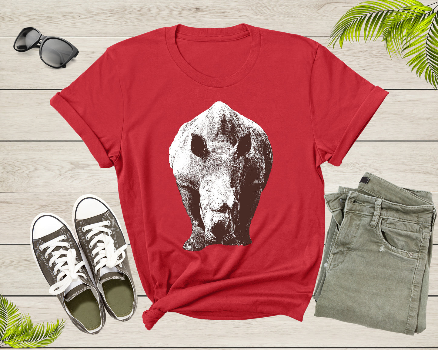 Cool Cute Walking Rhinoceros Hippopotamus Hippo Rhino Animal T-Shirt Rhino Shirt for Men Women Kids Boys Girls Teens Graphic Gift Tshirt