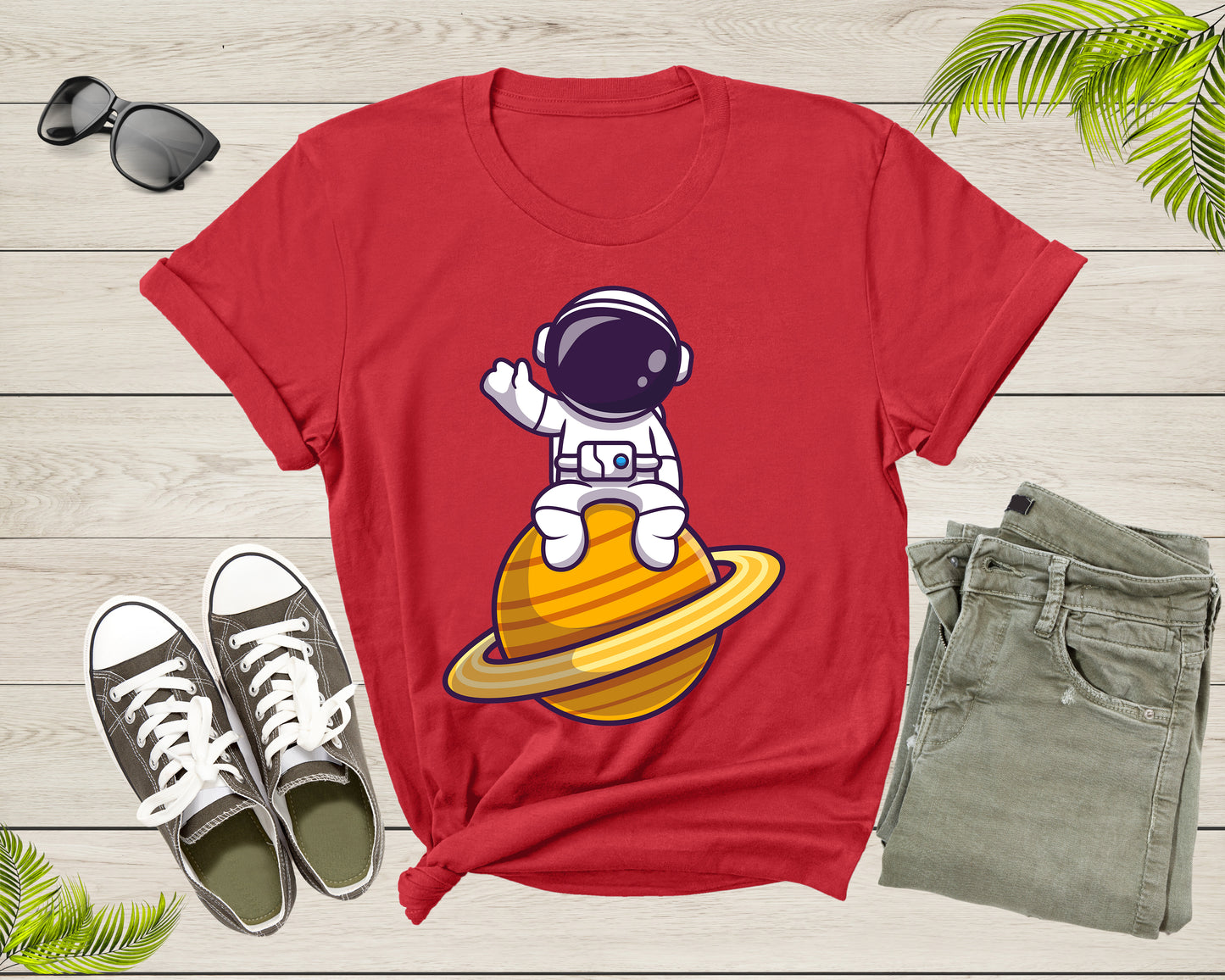 Astronaut Space Lovers Gift Planet Spaceman Graphic Saturn Adult Men Women Kids Boys Girls Shirt Astronaut Birthday Present T-shirt