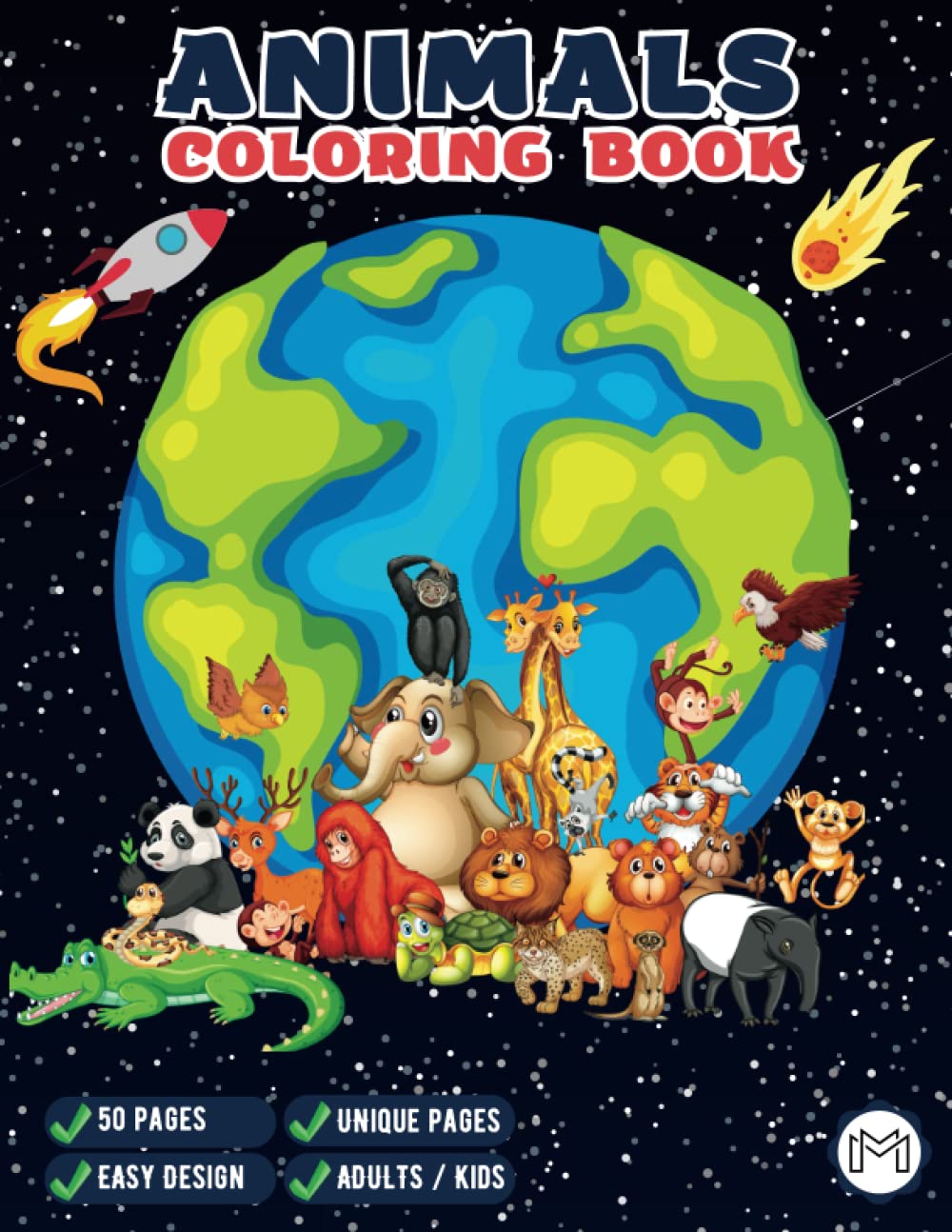 Happy Wild Animals Coloring Book For Kids Adults Zoo Animal Coloring Book 50 Jungle Animals Coloring Book Wild Animals Adult Coloring Book