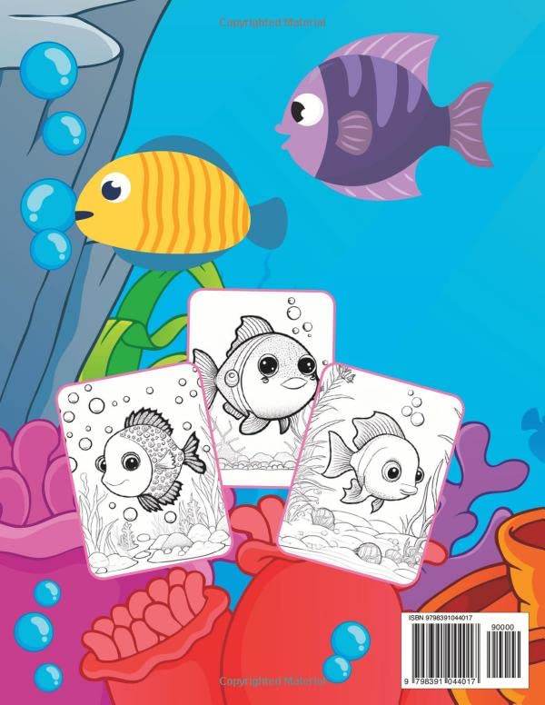 Fish Coloring Book For Kids And Adults Deep Sea Fish Unique Ocean Fresh Water Fish Amazing Sea Creature Fish Coloring Pages Under Sea Gift