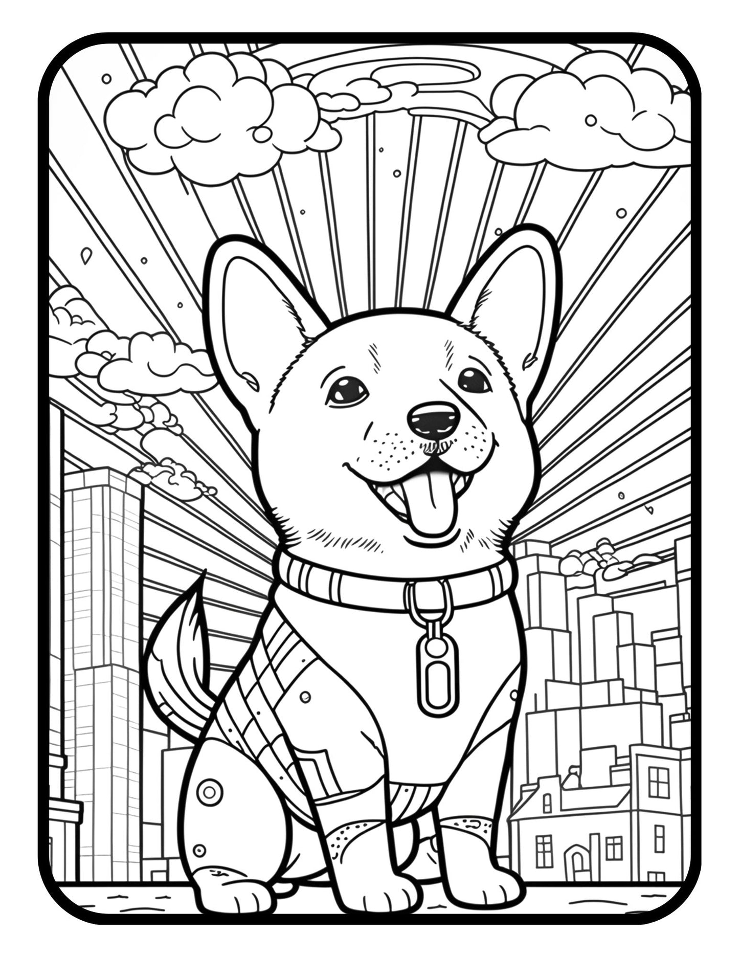 Dog Puppy Coloring Book Coloring Pages For Kids Adults Girls Boys Teens Dogs Puppy Animal Coloring Pages Kids Easy Simple Activity Coloring