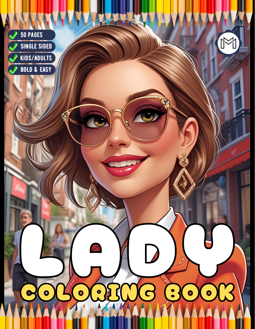 Cool Fashion Lady Caricature Woman Coloring Book Gift for Adults Men Women Kids Boys Girls Teens Pretty Lady Coloring Activity Book