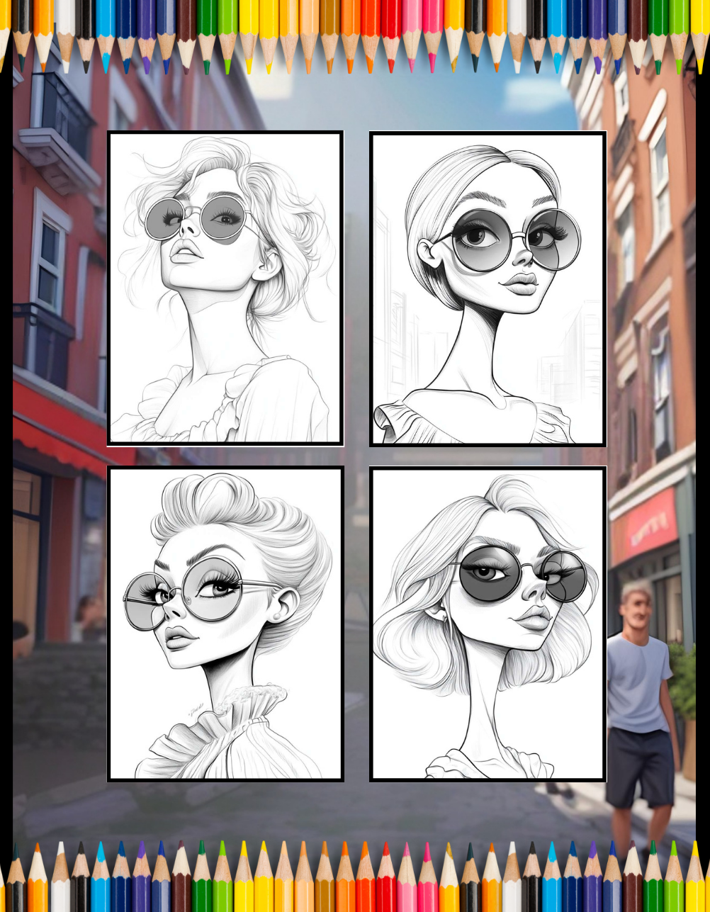 Cool Fashion Lady Caricature Woman Coloring Book Gift for Adults Men Women Kids Boys Girls Teens Pretty Lady Coloring Activity Book