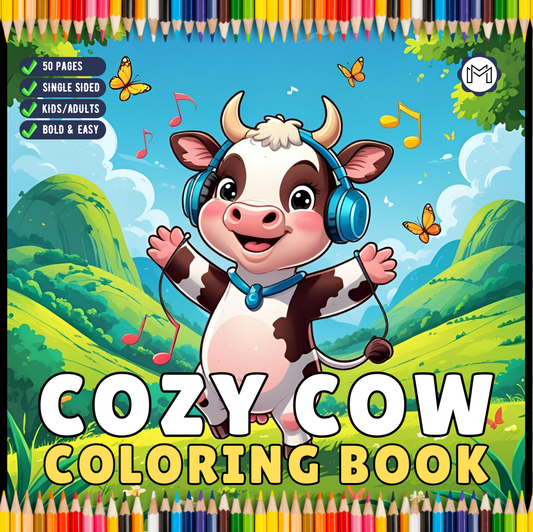 Highland Cow Coloring Book Gift for Adults Kids Boys Girls Teens Simple Bold and Easy Kawaii Cow Animal Lover Coloring Activity Sheets