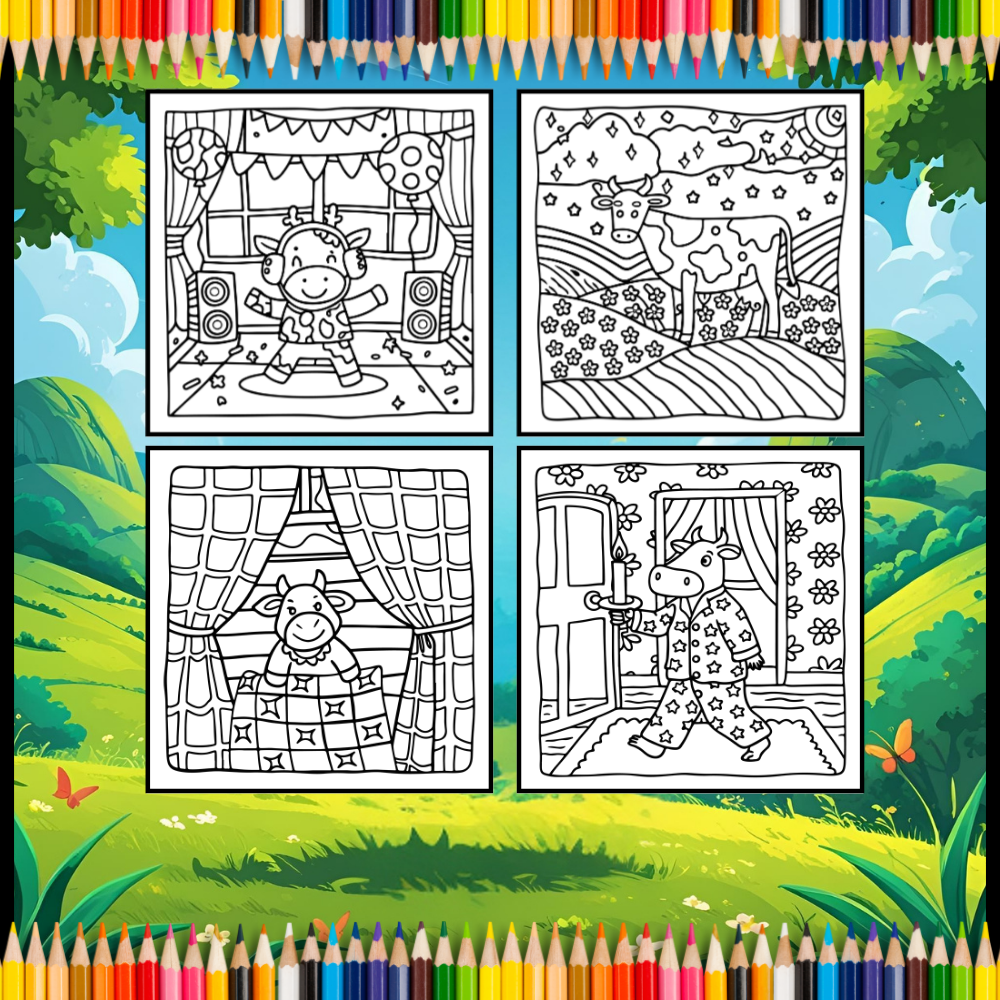 Highland Cow Coloring Book Gift for Adults Kids Boys Girls Teens Simple Bold and Easy Kawaii Cow Animal Lover Coloring Activity Sheets