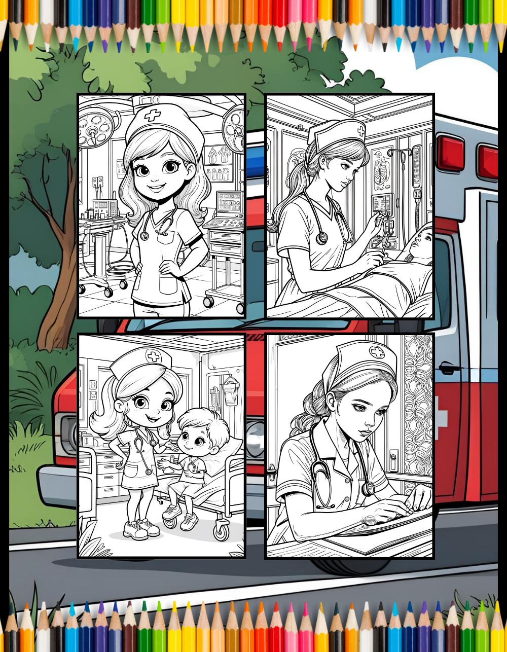 Nurse Coloring Book Gift for Adults Men Women Kids Young Boys Girls Teens Medical Registered Nurse Appreciation Gift for Students