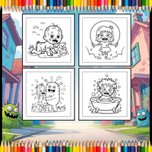 Load image into Gallery viewer, Creepy Cute Zombie Coloring Book for Kids Teens Spooky Halloween Activity Single Sided Pages Fun Horror Gift
