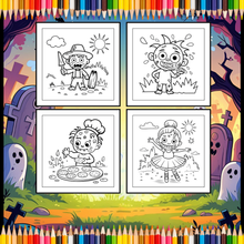Load image into Gallery viewer, Creepy Cute Zombie Coloring Book for Kids Teens Spooky Halloween Activity Single Sided Pages Fun Horror Gift
