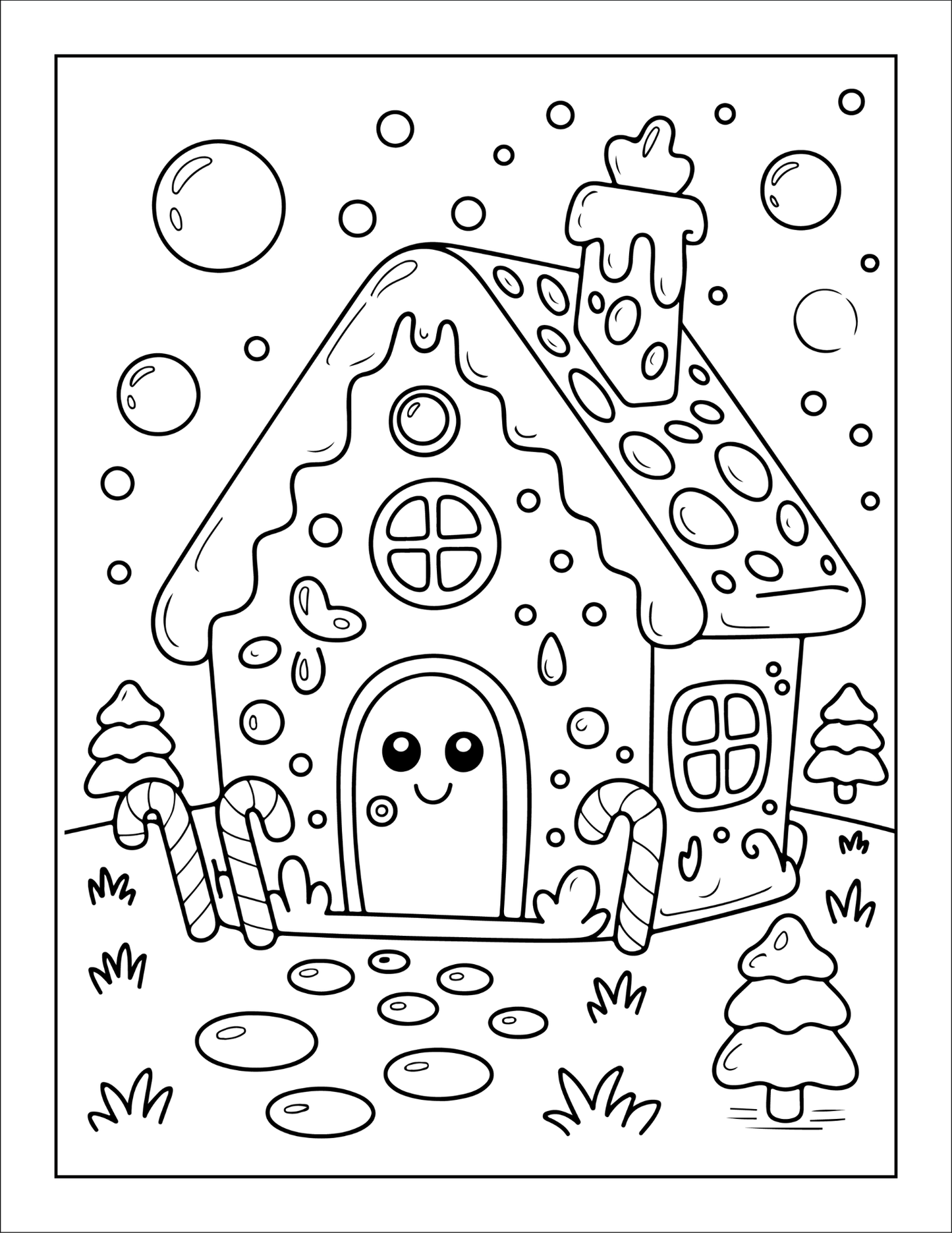Kawaii Cozy Christmas Coloring Book for Adults Kids Boys Girls Teens Cute Festive Winter Season Holiday Coloring Pages for Children