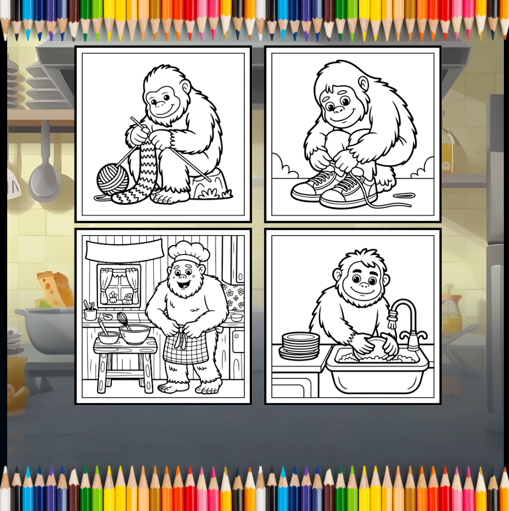 Cute Bigfoot Sasquatch Coloring Book Gift for Adults Kids Boys Girls Teens Cool Funny Bigfoot Mythical Creature Coloring Activity Book